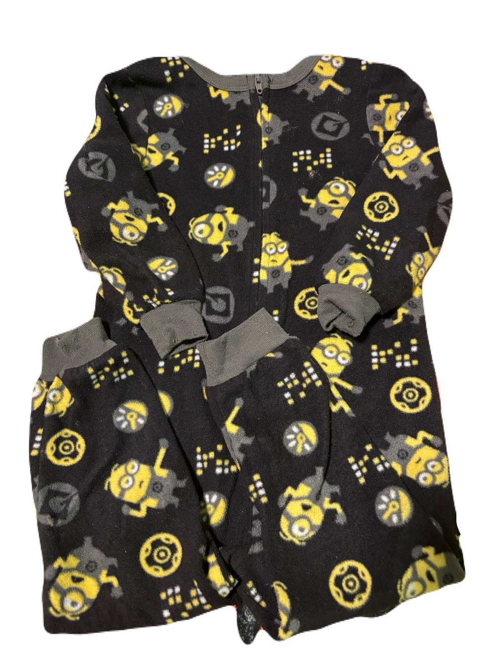 Black & Yellow Minions Fleece One-Piece Footie